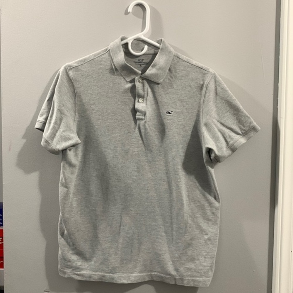 Vineyard Vines Boys XL Light Gray Short Sleeve Polo